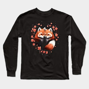 Red Panda Couple Valentine Long Sleeve T-Shirt